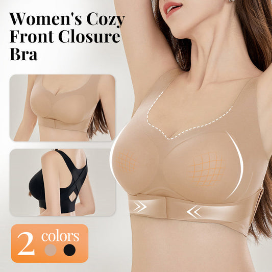 💕Biustonosz damski Cozy Seamless Push Up z zapięciem z przodu🎁