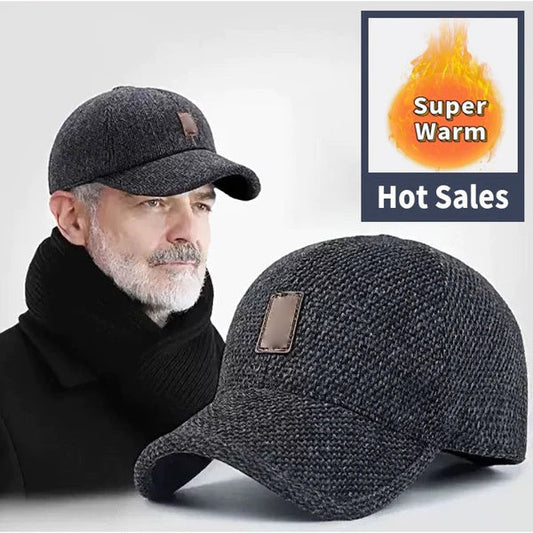🔥🧢Męska zimowa czapka baseballowa z nausznikami, regulowana