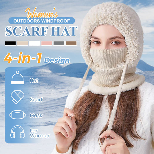 ❄️Damski zimowy jednoczęściowy czapka-szalik-maska 4 w 1 kominiarka