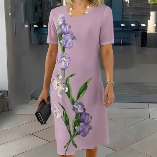 👗Elegancka luźna sukienka w kwiaty