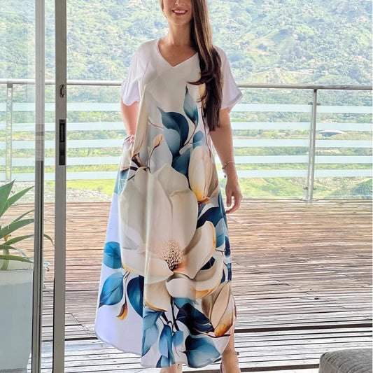 👗 Sukienka z krótkim rękawem z nadrukiem