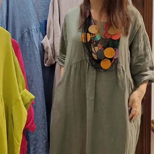👗Damska luźna sukienka z kieszeniami