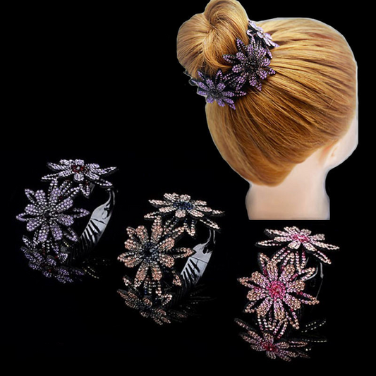 🔥Kup 1 i otrzymaj 1 gratis🌸Elegancka spinka do włosów z kwiatowym motywem i kryształkami