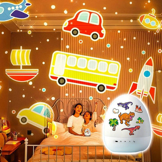 🎅Oferty świąteczne🎵Dziecięcy muzyczny projektor nocnej lampki w kształcie jaja dinozaura