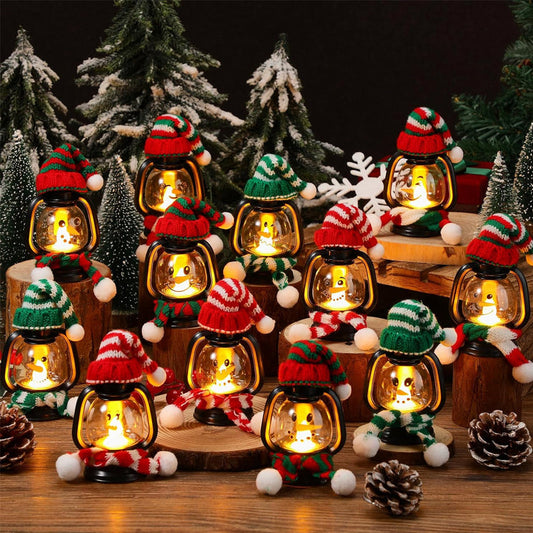 🔥🎁Świąteczna dekoracja Mini lampion w kształcie bałwanka z czapką i szalikiem⛄
