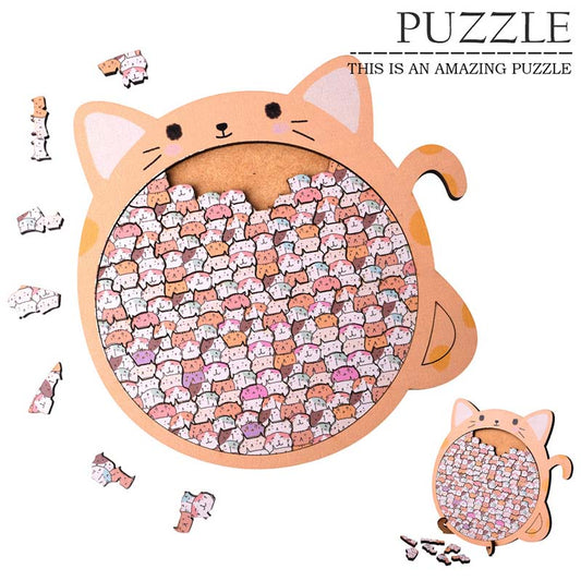 🐈Urocze drewniane puzzle w kształcie zwierzątek