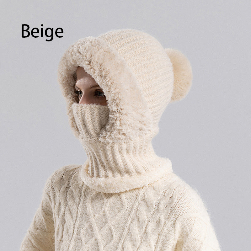 🧣🔥Women's Winter Knitted Beanie Scarf Mask — One-Piece