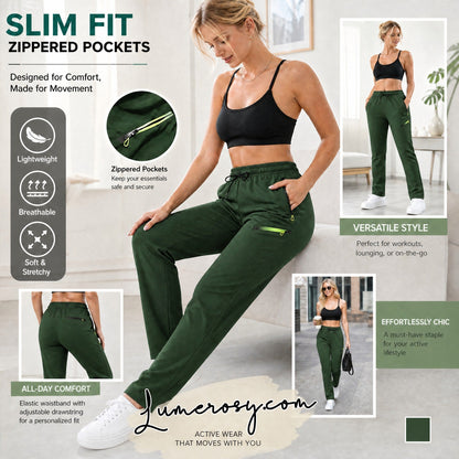 👖 Women's Cargo Trousers – Elastic Drawstring Waist & Relaxed Straight Leg  ✨