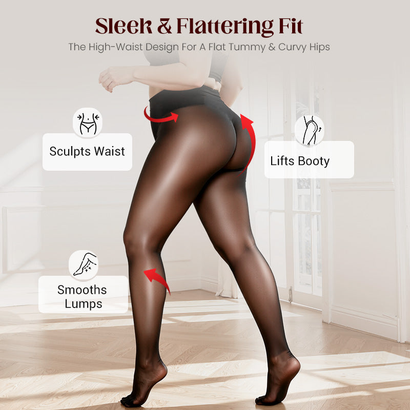 🌸Hot Sale 50% OFF👑 Transparent High-Waisted Shiny Sheer Tights for Women - Sheer & Comfortable