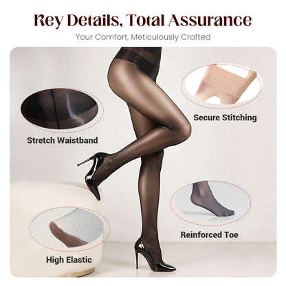 🌸Hot Sale 50% OFF👑 Transparent High-Waisted Shiny Sheer Tights for Women - Sheer & Comfortable