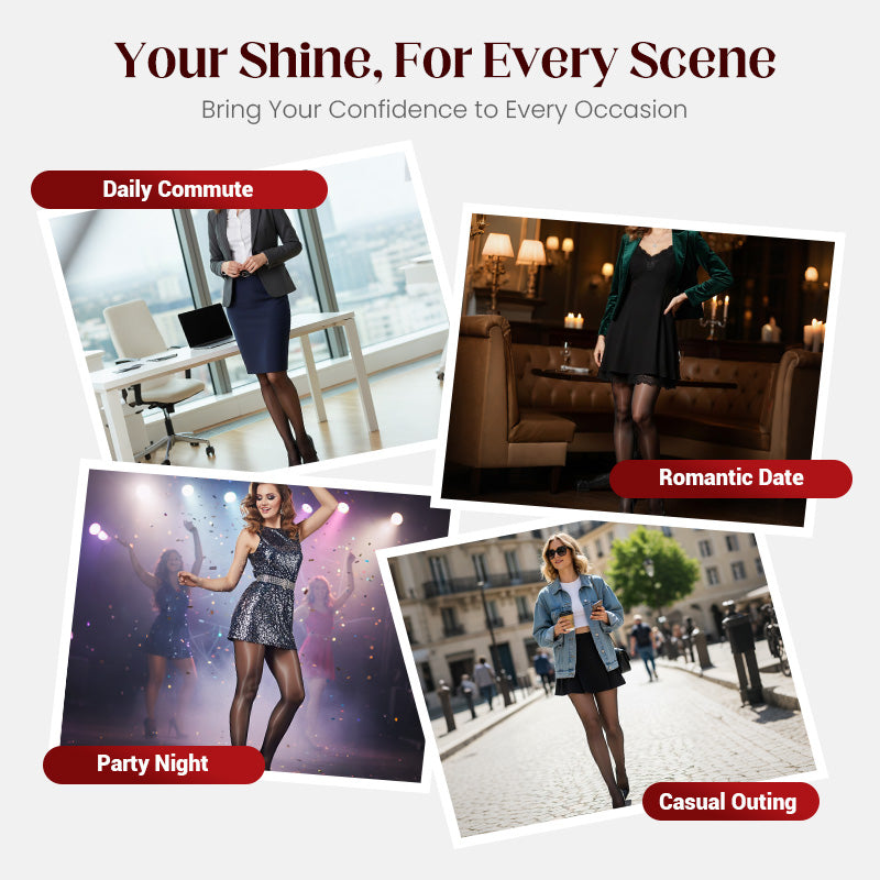 🌸Hot Sale 50% OFF👑 Transparent High-Waisted Shiny Sheer Tights for Women - Sheer & Comfortable