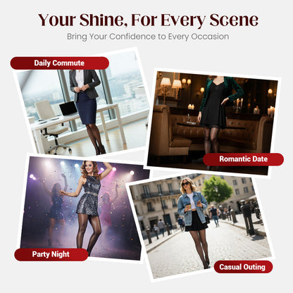 🌸Hot Sale 50% OFF👑 Transparent High-Waisted Shiny Sheer Tights for Women - Sheer & Comfortable