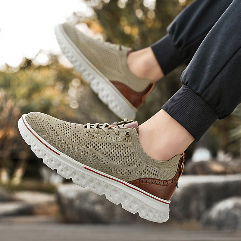 Men’s Breathable Lightweight Knit Patchwork Sneakers