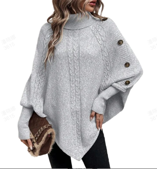 Women's Chic Mock Neck Cable Knit Sweater