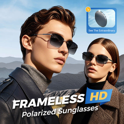 🕶️🔥Stylowe okulary przeciwsłoneczne bez oprawek, z polaryzacją i wysoką rozdzielczością