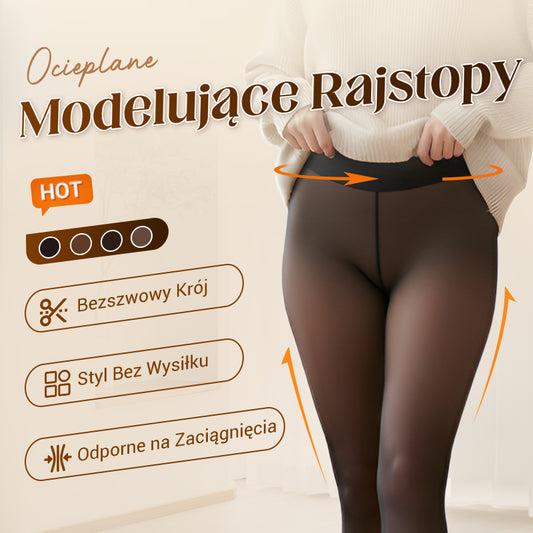 Damskie legginsy termiczne modelujące sylwetkę z kompresyjnym paskiem w talii