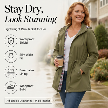 🌧️💧Ultimate Plaid Waterproof Jacket for Women🍃Unleash Style and Durability in Any Storm!