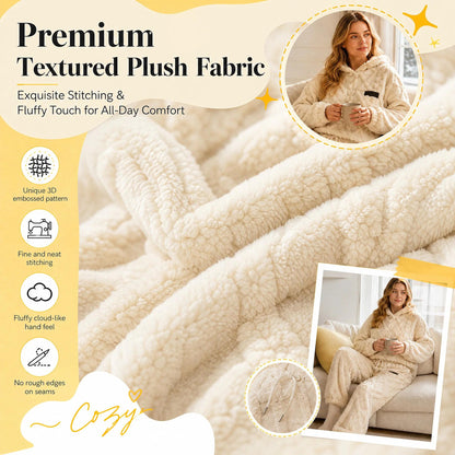🔥🍂 Embossed Geometric Plush Set – Timeless Comfort & Effortless Style For Every Occasion
