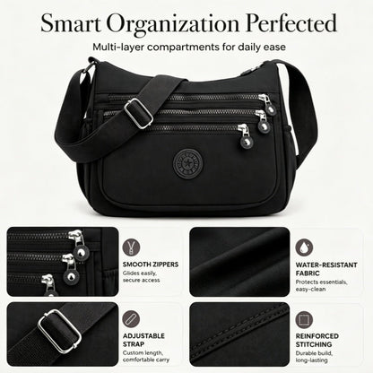 👜Lightweight Multi-Pocket Nylon Crossbody Bag – Lightweight, Water-Resistant & Perfect For Everyday Adventures
