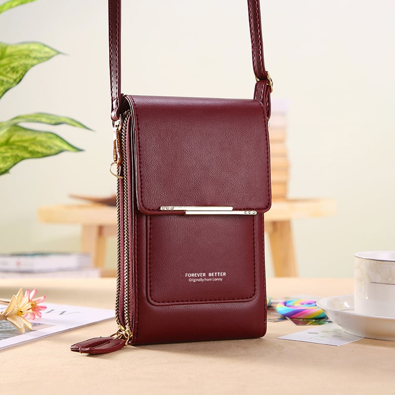 📱👛 Simple and elegant women's touchscreen crossbody phone wallet