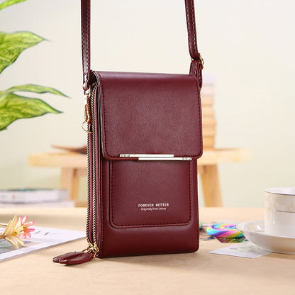 📱👛 Simple and elegant women's touchscreen crossbody phone wallet