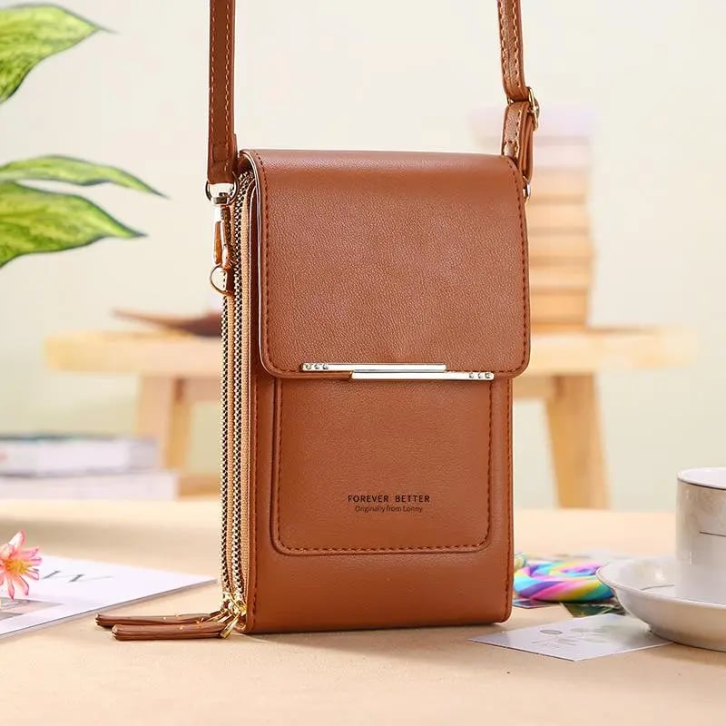 📱👛 Simple and elegant women's touchscreen crossbody phone wallet