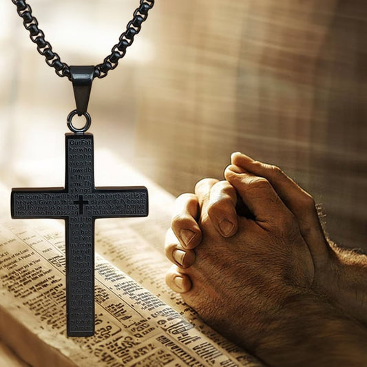 💖 Kup 1, a drugi otrzymasz GRATIS!✝️ Naszyjnik z krzyżykiem z Modlitwą Pańską