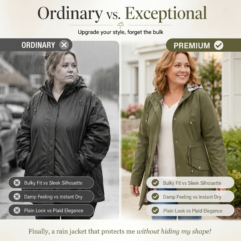 🌧️💧Ultimate Plaid Waterproof Jacket for Women🍃Unleash Style and Durability in Any Storm!