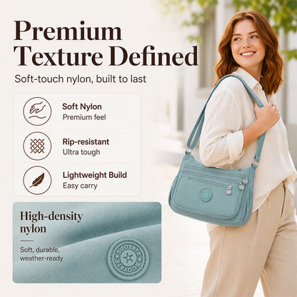 👜Lightweight Multi-Pocket Nylon Crossbody Bag – Lightweight, Water-Resistant & Perfect For Everyday Adventures