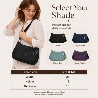 👜Lightweight Multi-Pocket Nylon Crossbody Bag – Lightweight, Water-Resistant & Perfect For Everyday Adventures