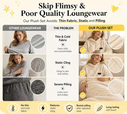 🔥🍂 Embossed Geometric Plush Set – Timeless Comfort & Effortless Style For Every Occasion