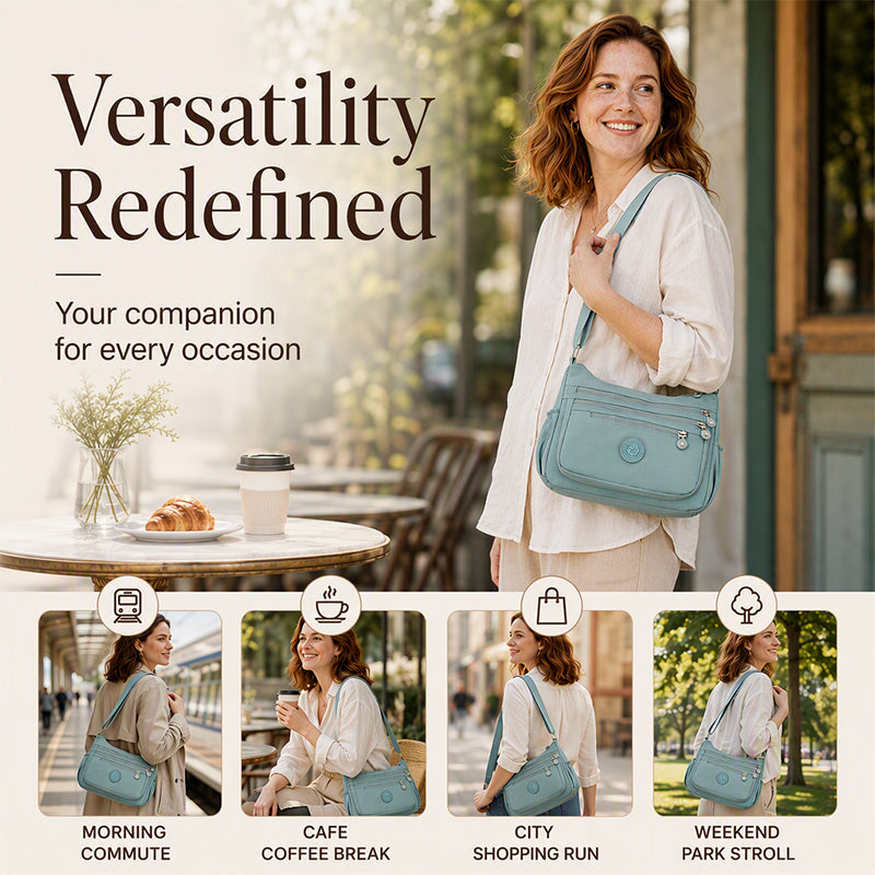 👜Lightweight Multi-Pocket Nylon Crossbody Bag – Lightweight, Water-Resistant & Perfect For Everyday Adventures