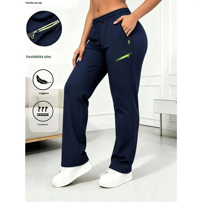 👖 Women's Cargo Trousers – Elastic Drawstring Waist & Relaxed Straight Leg  ✨