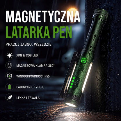 🔦🔥 Niezbędne narzędzie! Wielofunkcyjna latarka robocza w kształcie długopisu z silnym magnesem 💡
