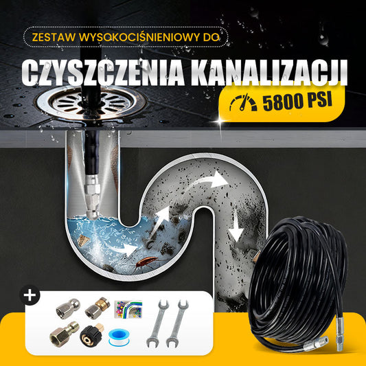 🔧Zestaw do czyszczenia wysokociśnieniowego ścieków 5800 PSI do myjek wysokociśnieniowych