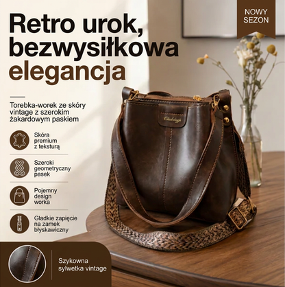 👜✨Damska torebka typu bucket w stylu retro o dużej pojemności, noszona na ramię