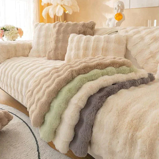 🛋️☁️ Pokrowiec na sofę z grubego pluszu króliczego❄️