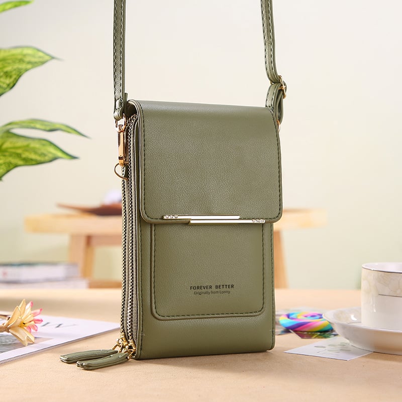 📱👛 Simple and elegant women's touchscreen crossbody phone wallet