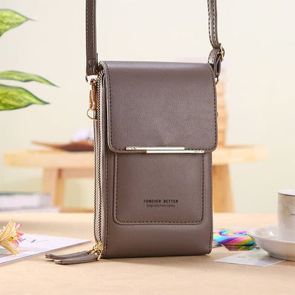 📱👛 Simple and elegant women's touchscreen crossbody phone wallet