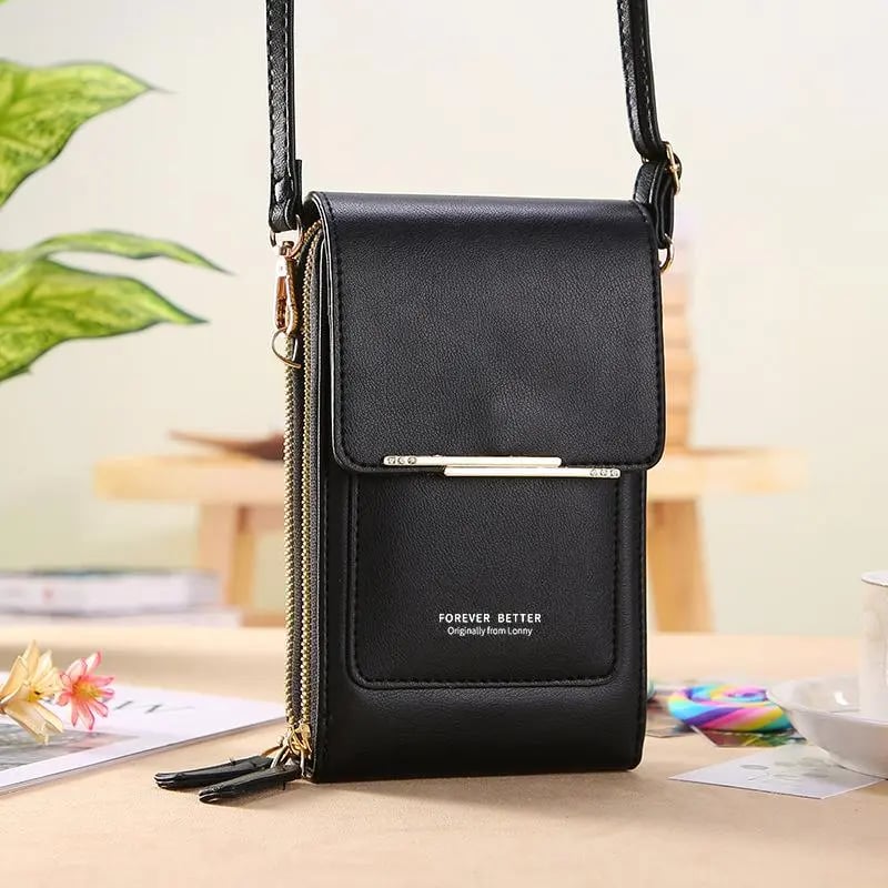 📱👛 Simple and elegant women's touchscreen crossbody phone wallet