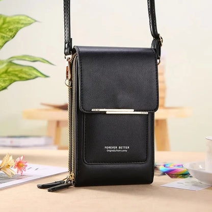 📱👛 Simple and elegant women's touchscreen crossbody phone wallet