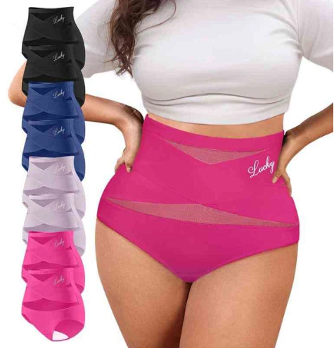 🌸 Högmidjade figurformande trosor med magkontroll (✨3-pack✨) – Plus size-18