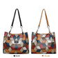 🥳 👜Modna torba typu tote z geometrycznym wzorem i dużą pojemnością