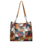 🥳 👜Modna torba typu tote z geometrycznym wzorem i dużą pojemnością