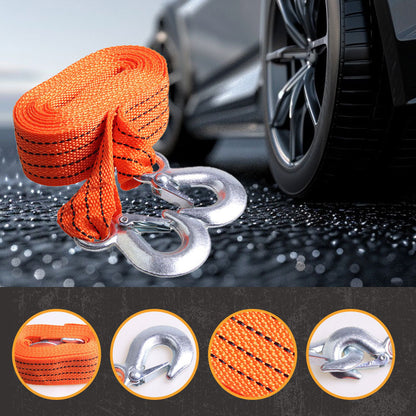 🚗 Pas holowniczy 13 stóp | Udźwig 3 ton z hakami