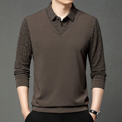 🔥 Men's Faux 2-Piece Long Sleeve Shirt👔