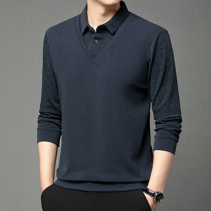 🔥 Men's Faux 2-Piece Long Sleeve Shirt👔