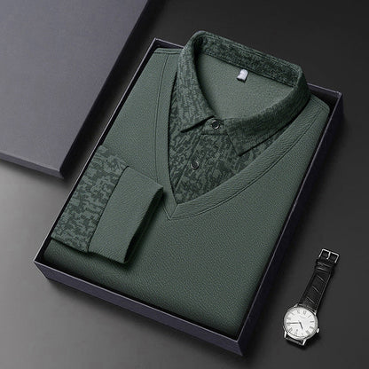 🔥 Men's Faux 2-Piece Long Sleeve Shirt👔
