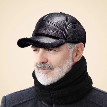 🧢Męska gruba czapka ze sztucznej skóry chroniąca uszy