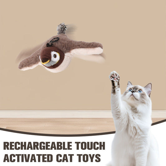 😻Aktywowane dotykiem zabawki dla kotów z realistycznymi efektami dźwiękowymi🐦
